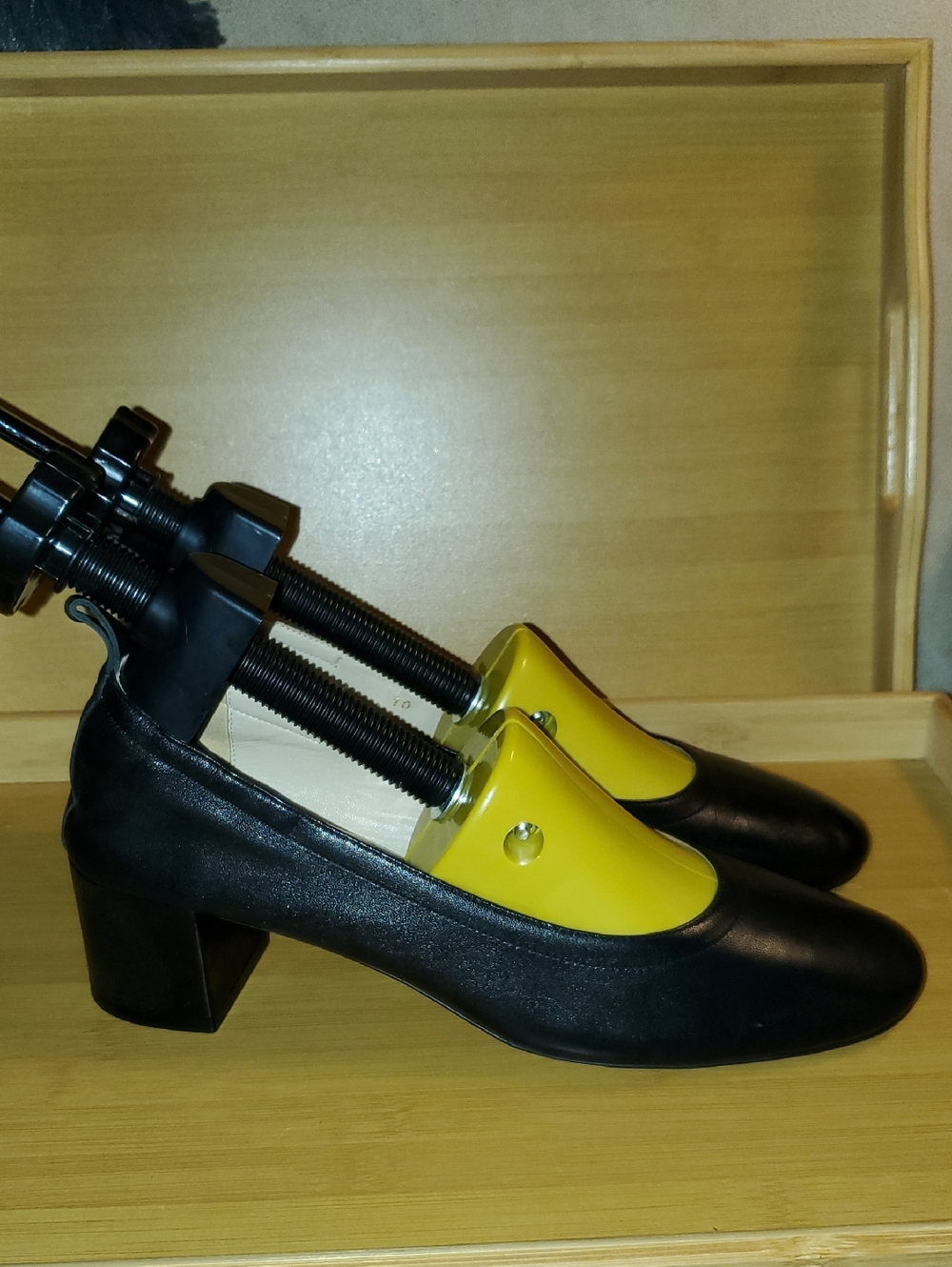Everlane Black Leather Block Heel Pumps Size 10
